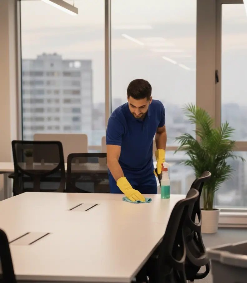 Periodieke schoonmaak in kantoorruimte